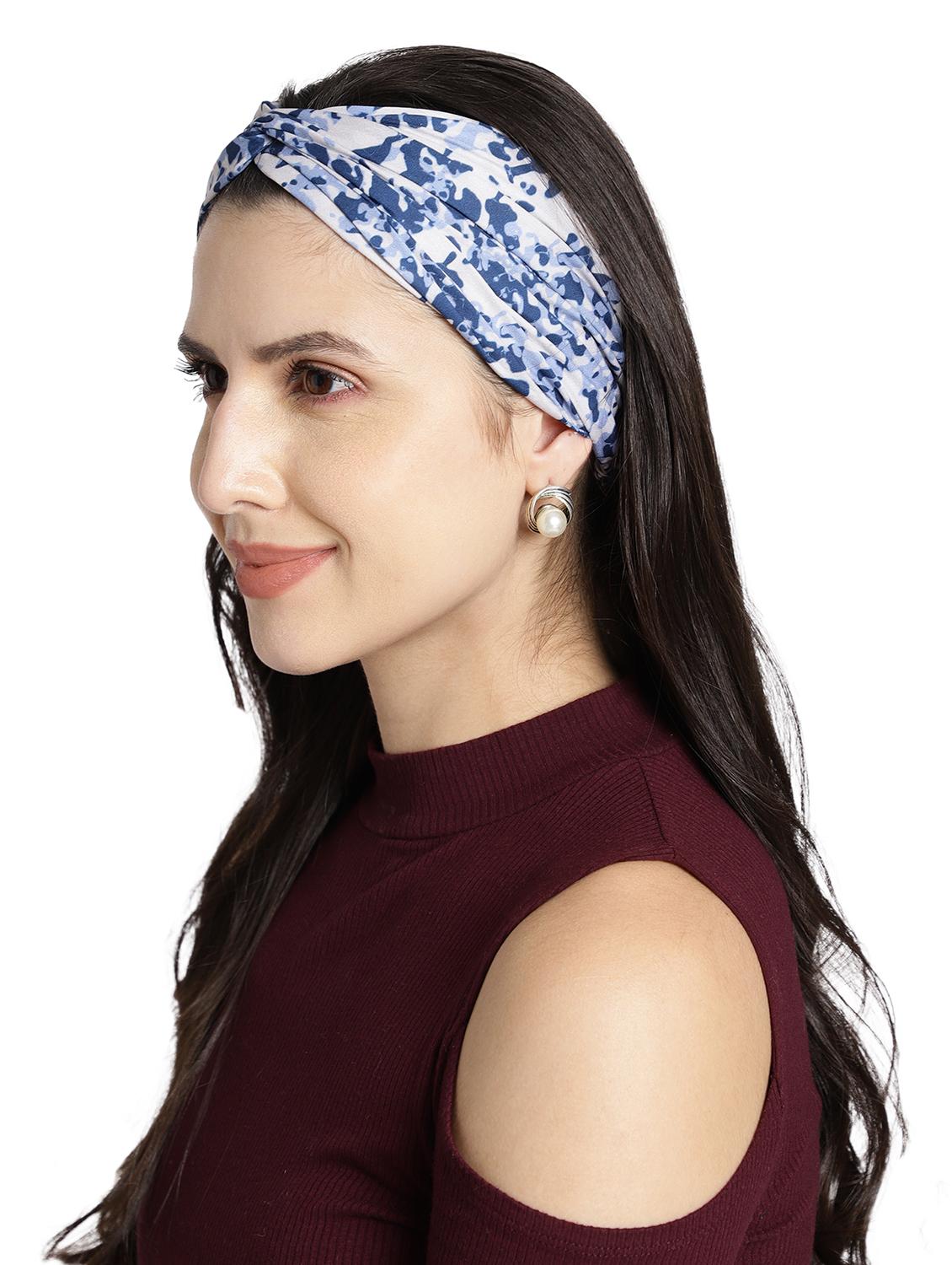 off-white printed viscose knot design headband - 17987277 - Standard Image - 2