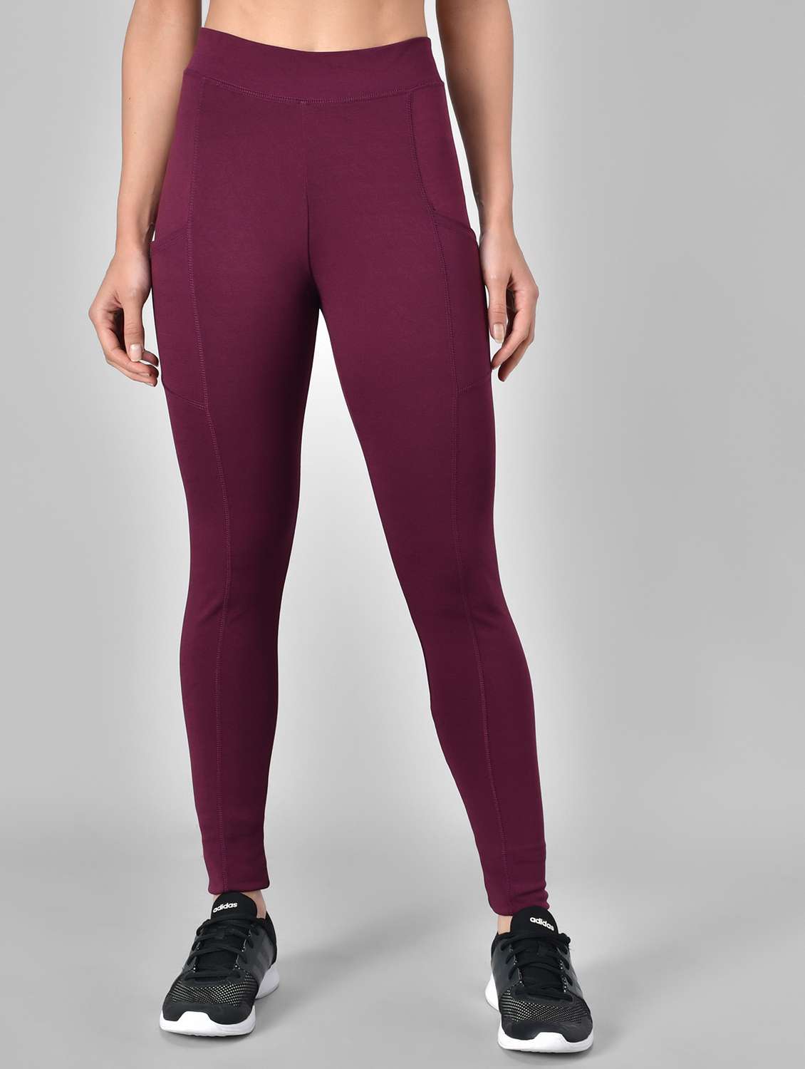 high rise solid tights