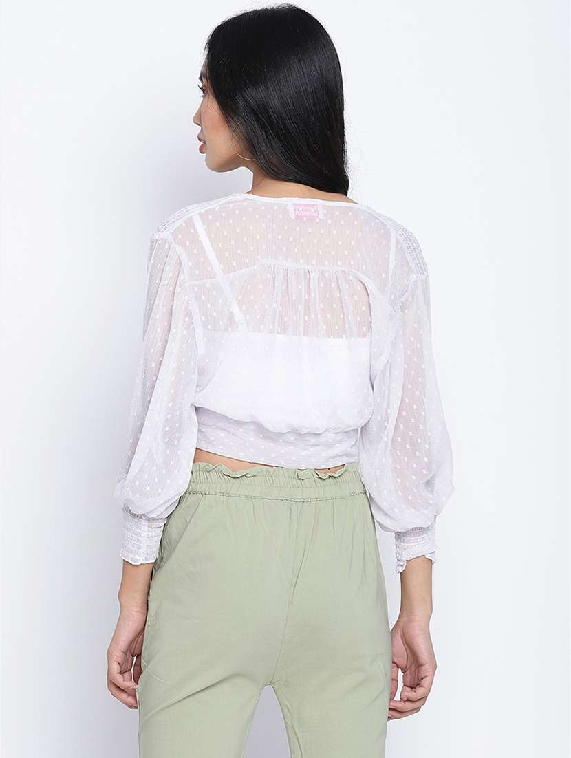 women's crop v neck top - 17996888 -  Standard Image - 2