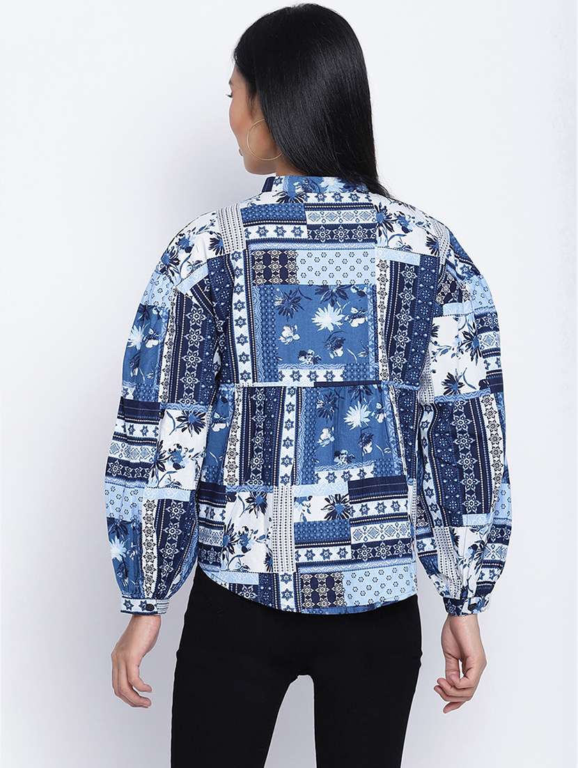 bishop sleeved printed top  - 17996892 -  Standard Image - 2