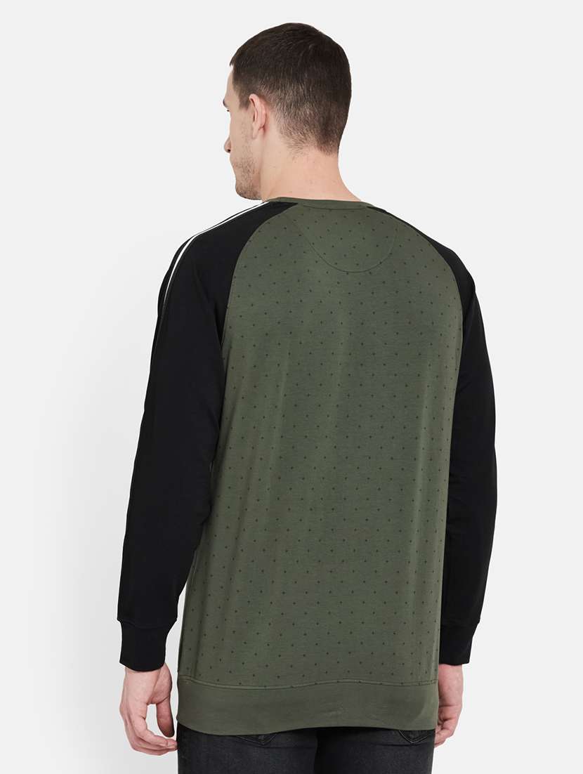 olive green printed raglan sweatshirt - 17997242 -  Standard Image - 2