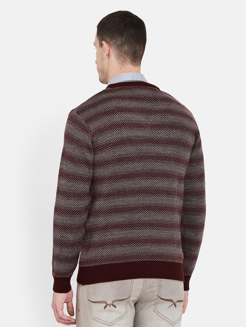 maroon striped pullover - 17997337 - Standard Image - 2
