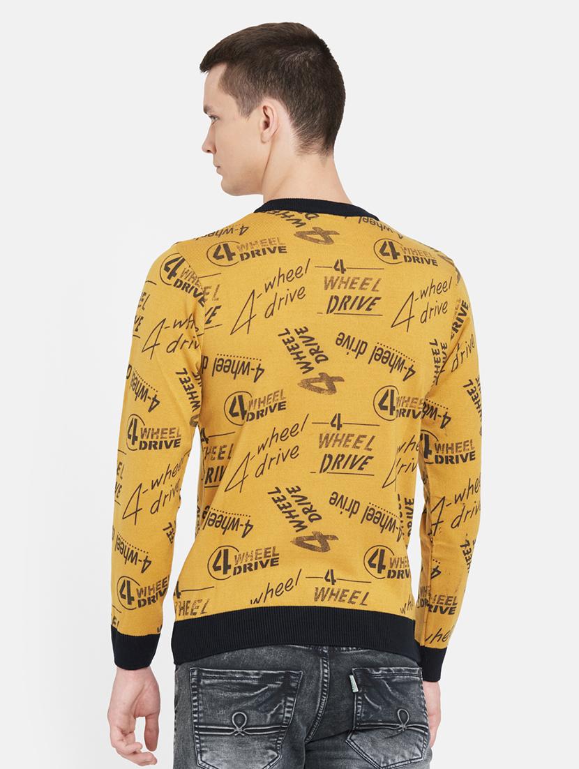 mustard printed pullover - 17997348 - Standard Image - 2