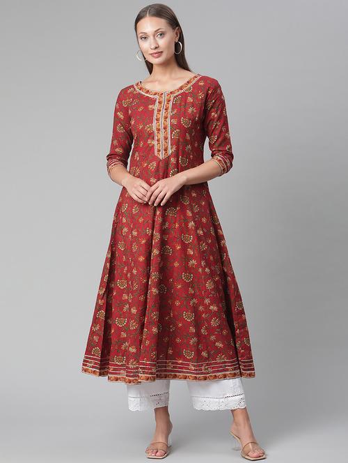 floral anarkali kurta - 17997493 - Standard Image - 0