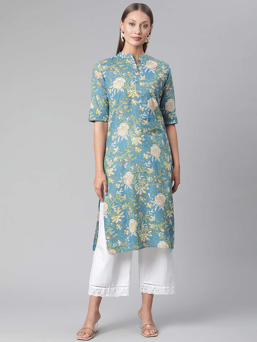 floral straight kurta