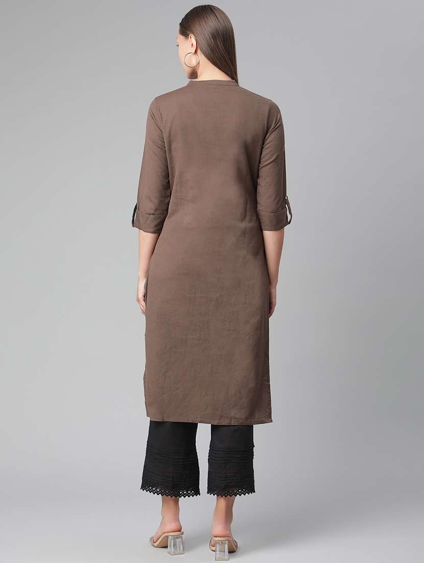 women's straight kurta - 17997506 - Standard Image - 2