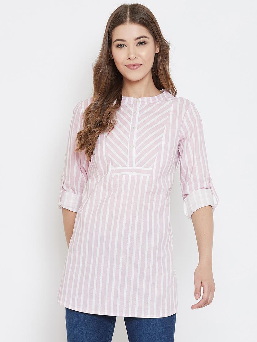 pink striped regular tunic - 17997703 - Zoom Image - 0