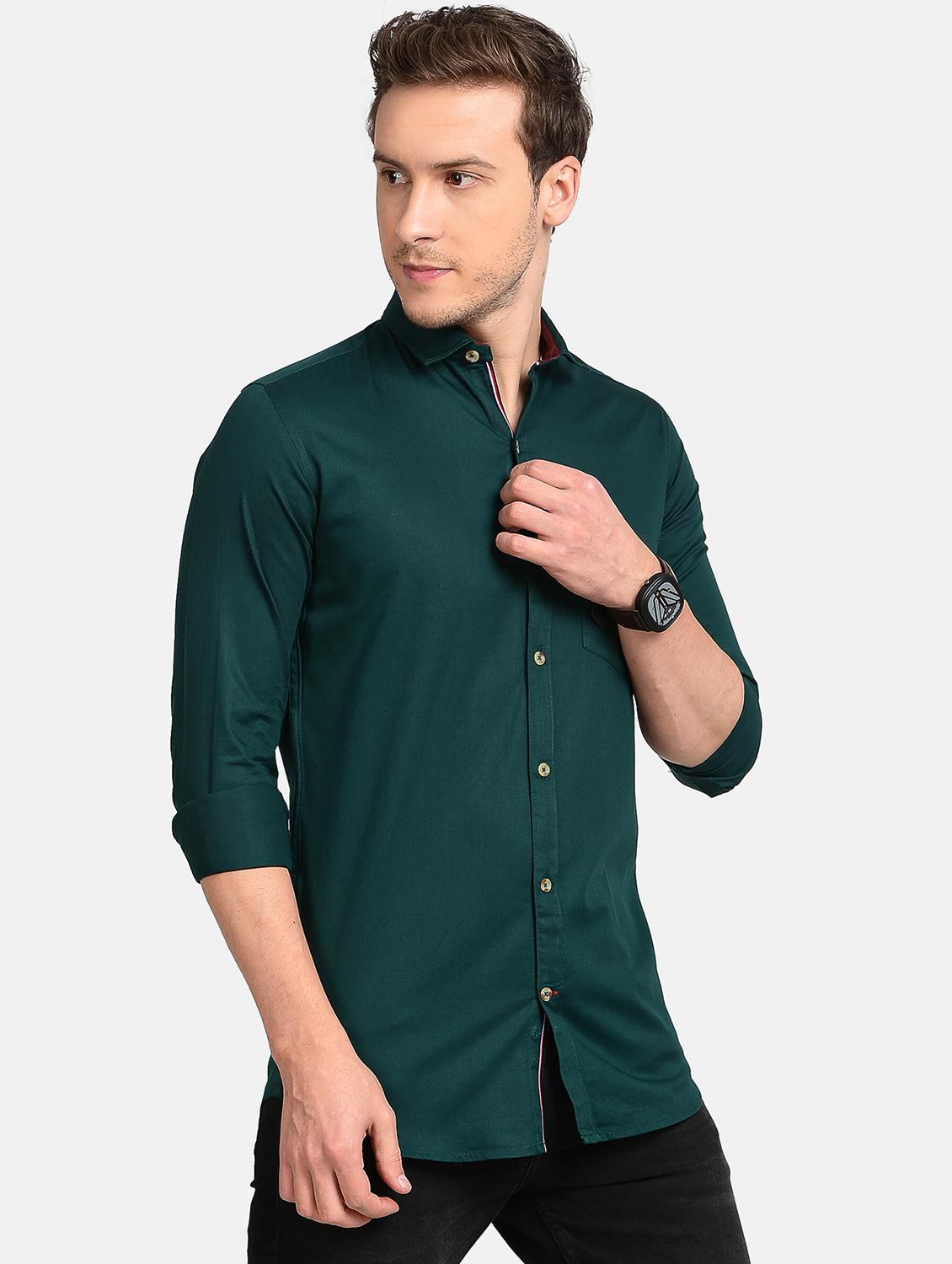 teal solid casual shirt - 17997820 - Standard Image - 2