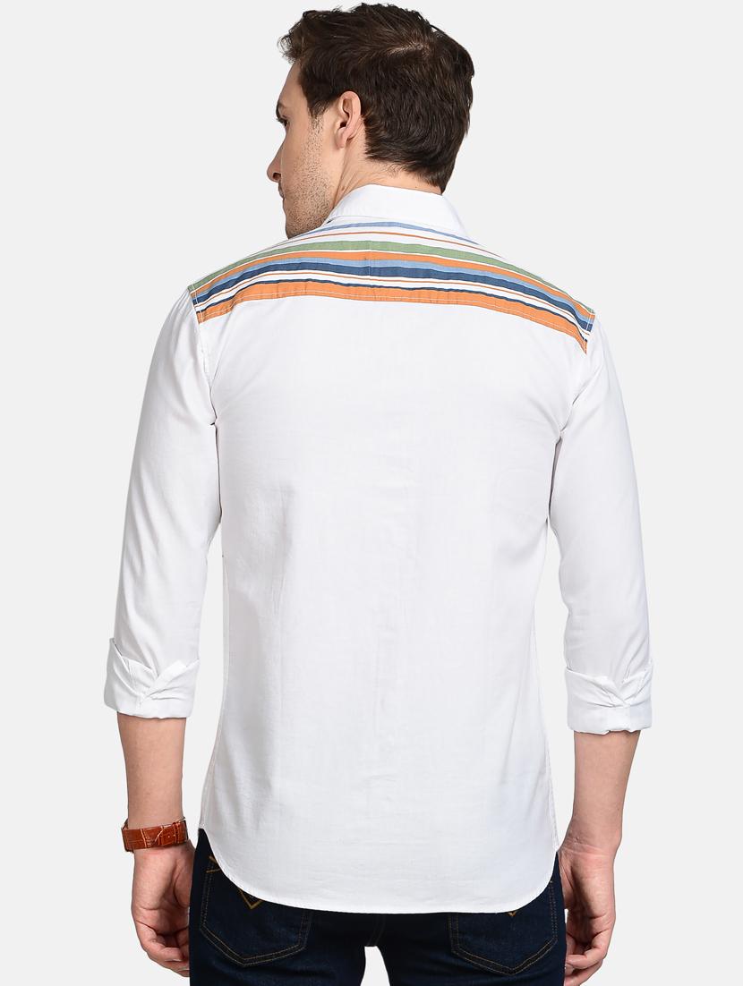orange striped casual shirt - 17997828 - Standard Image - 2