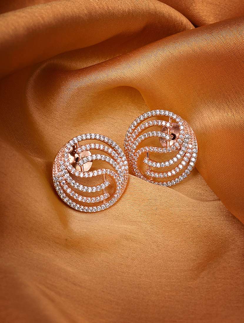 rose gold plated  contemporary stud earrings