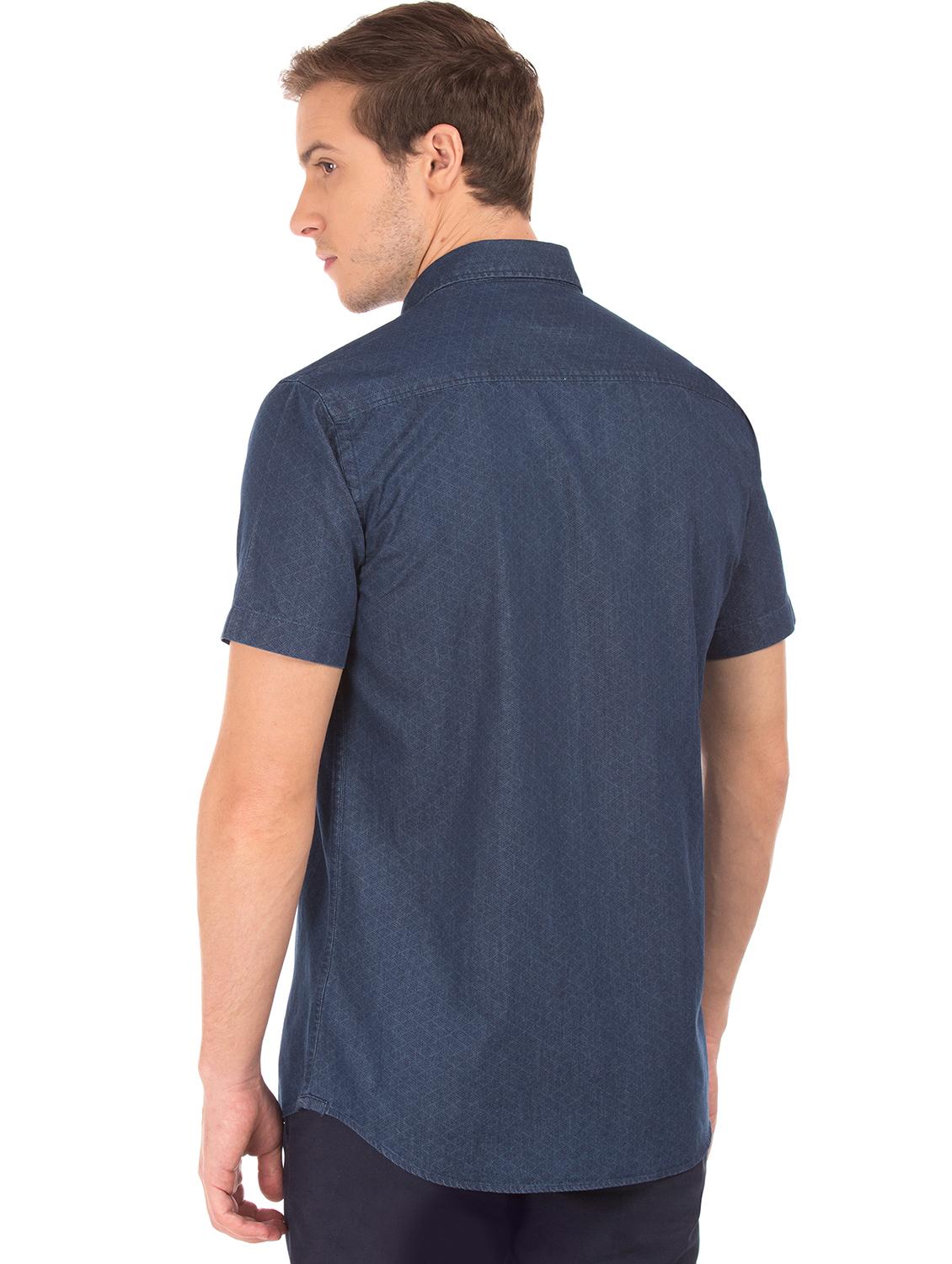 blue printed casual shirt - 17999823 - Standard Image - 2