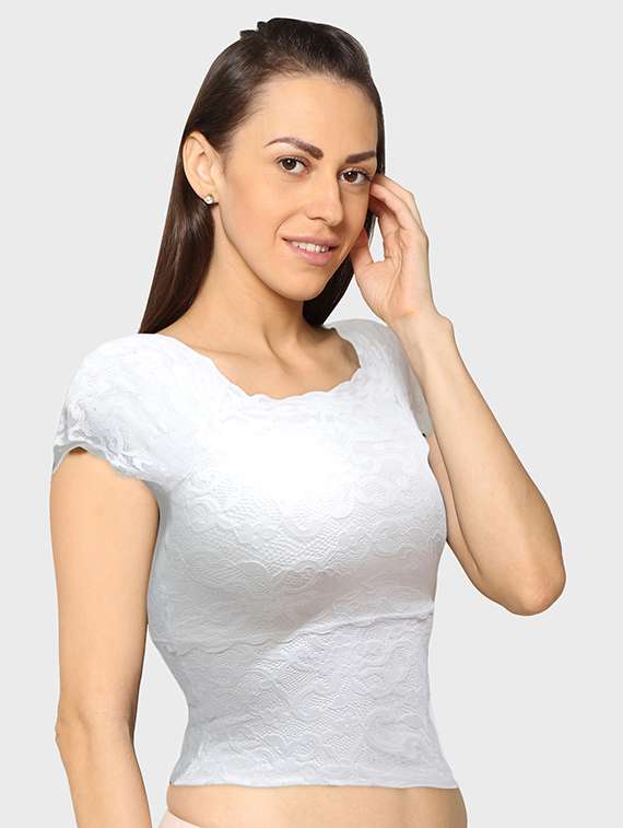 white solid bralette bra