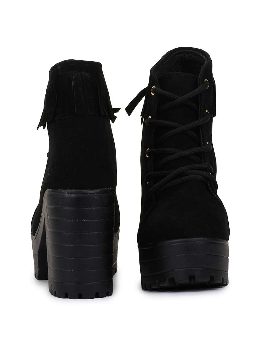 black lace up ankle boot - 18002781 -  Standard Image - 2