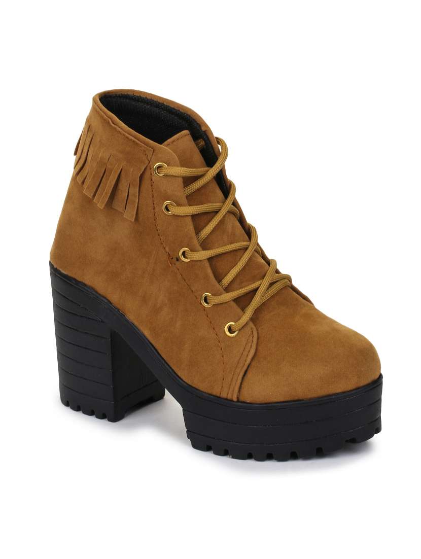 brown lace up ankle boots