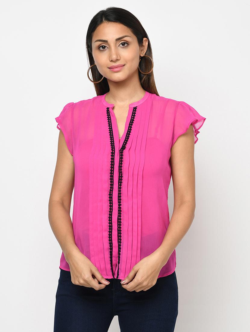 women's straight mandarin neck top - 18003519 -  Zoom Image - 0