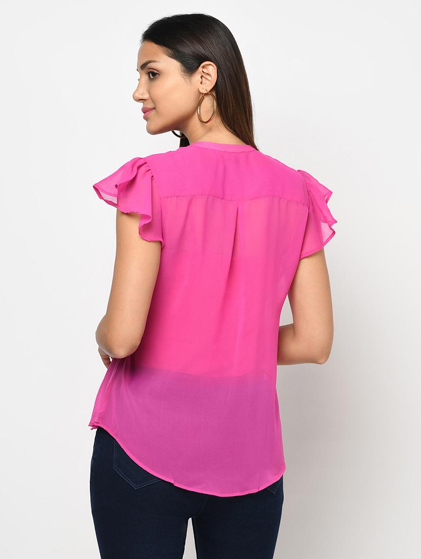 women's straight mandarin neck top - 18003519 - Standard Image - 2