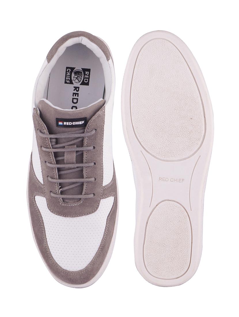 grey leather lace up sneakers - 18003720 - Standard Image - 2