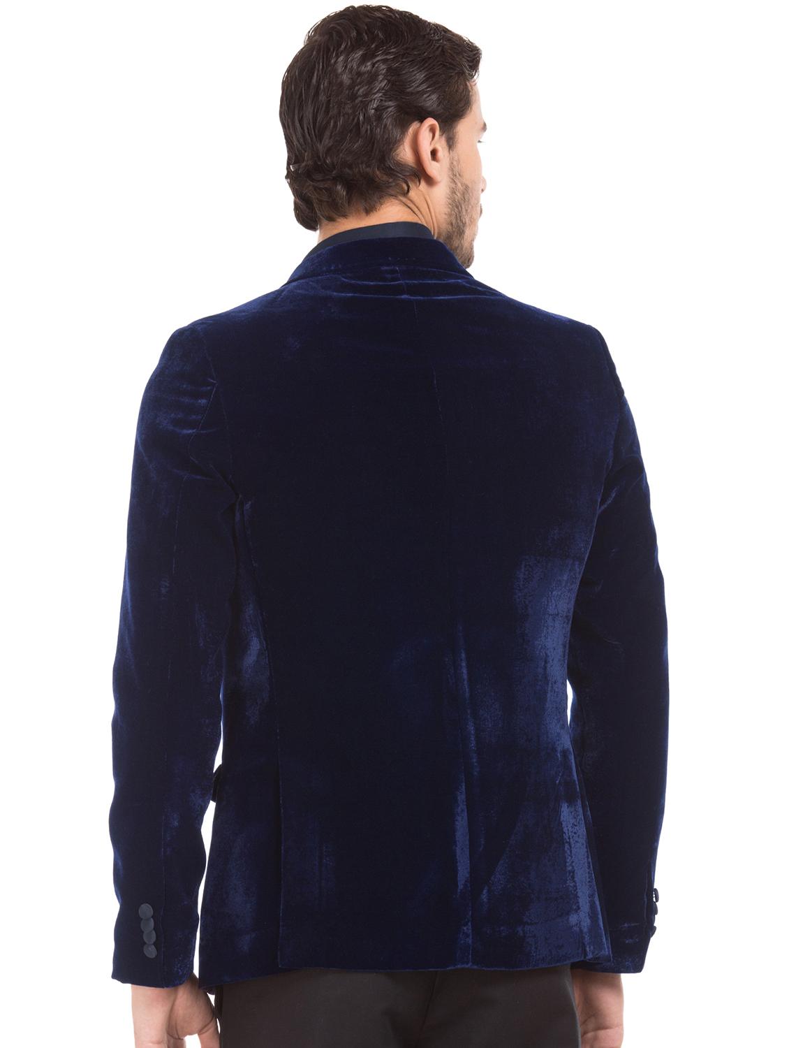 blue solid single breasted formal blazer - 18004746 - Standard Image - 2