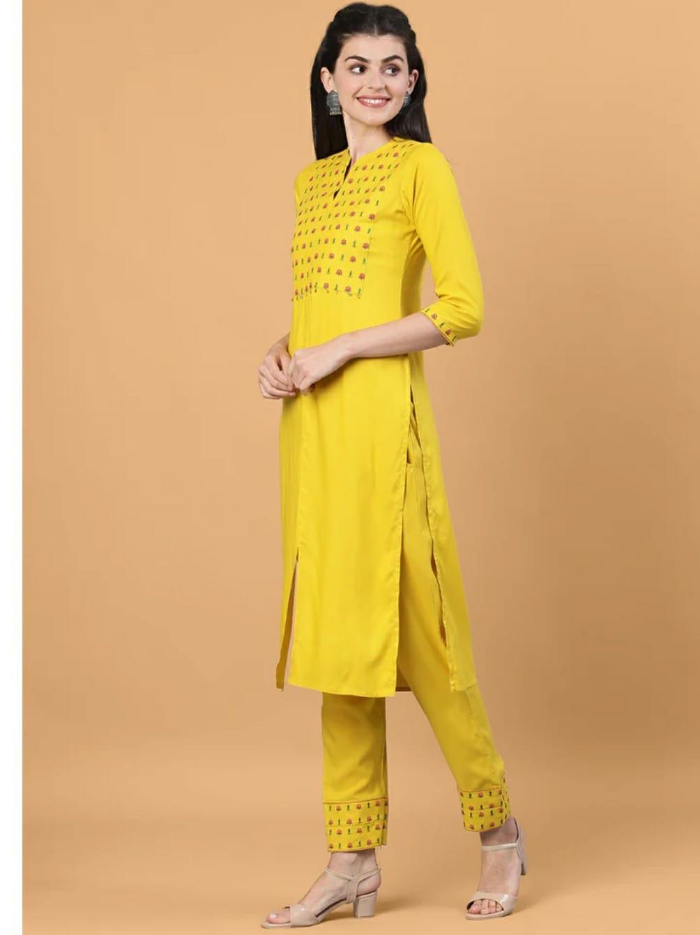ladies kurti with pant fabric heavy - 18005229 - Standard Image - 2