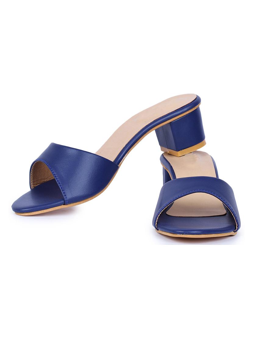 blue synthetic slip on sandals - 18005304 - Standard Image - 2