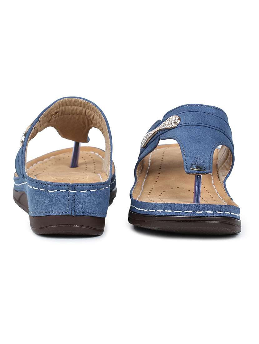 blue t-strap wedge - 18005801 -  Standard Image - 2