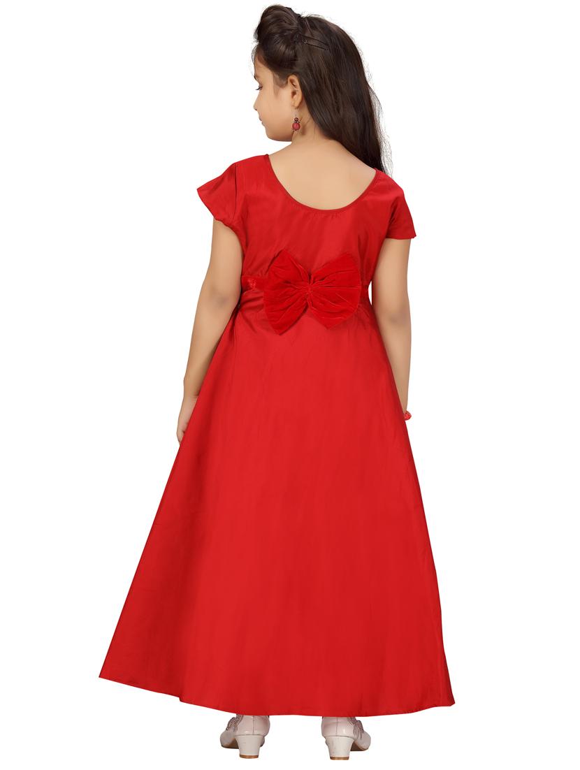 red solid party gown - 18005944 - Standard Image - 2
