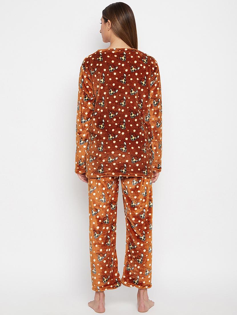 round neck printed nightwear pajama set - 18007188 - Standard Image - 2