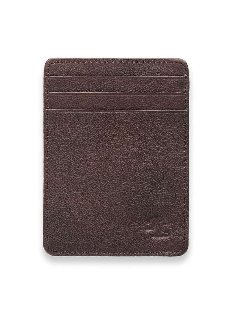brown leather card holder