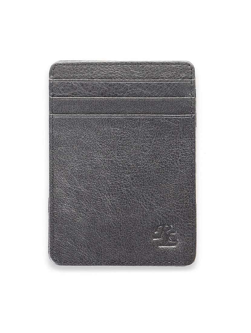 grey leather card holder