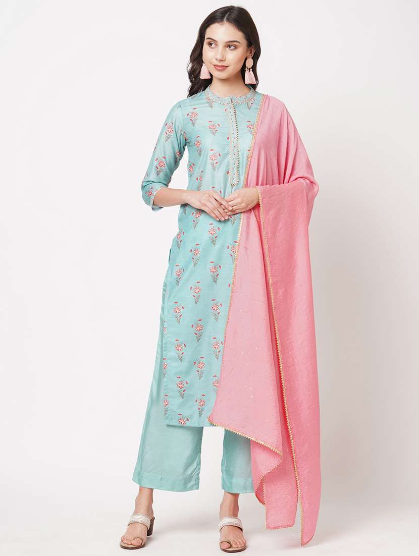 printed semi-stitched suit set 