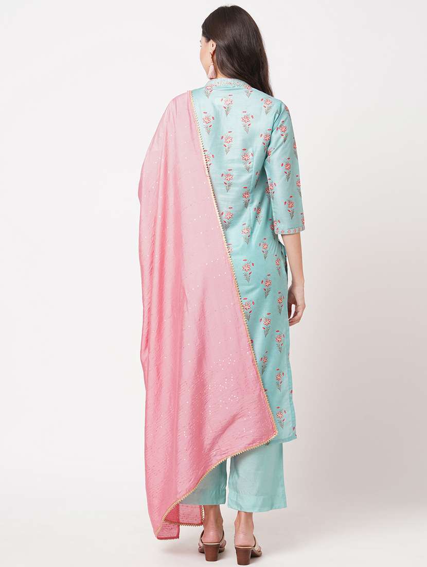 printed semi-stitched suit set - 18008534 - Standard Image - 2