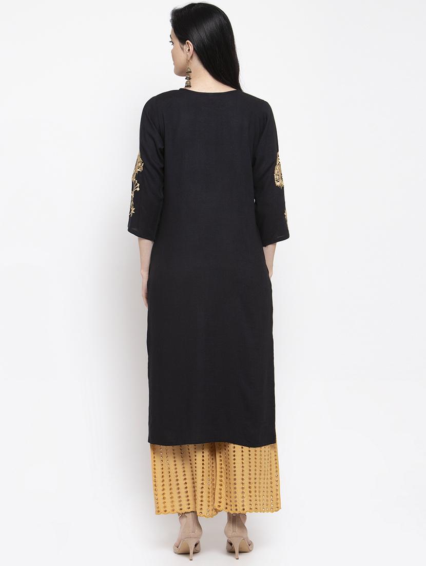 embroidered straight kurta - 18008582 - Standard Image - 2