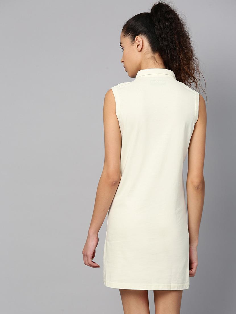 shirt collar solid a-line dress - 18009792 - Standard Image - 2