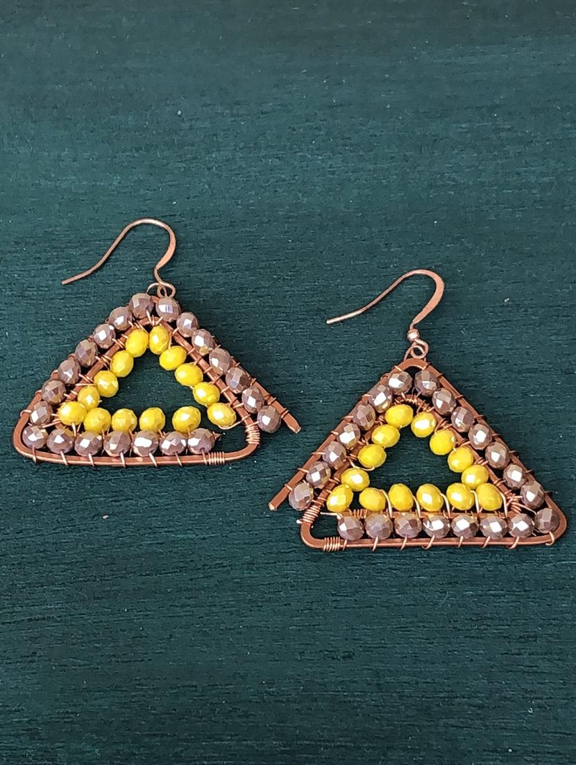 yellow crystal hoop earring - 18010950 - Zoom Image - 0