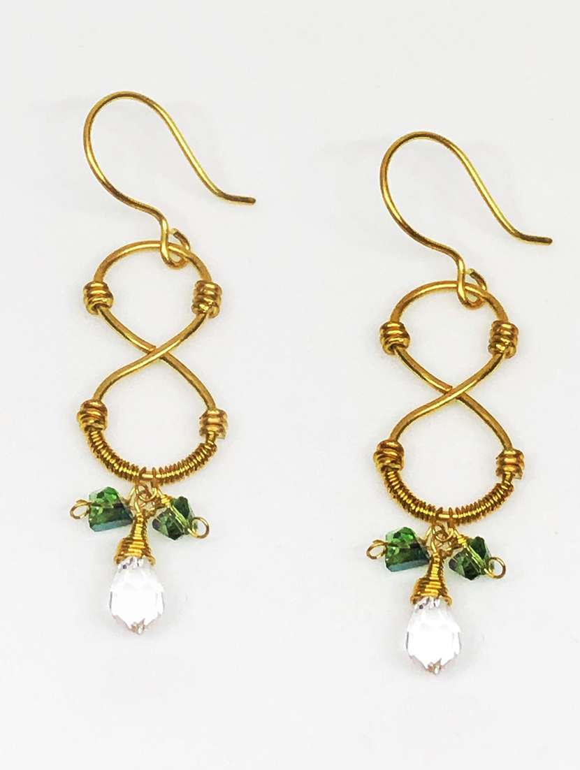golden infinity drop earring