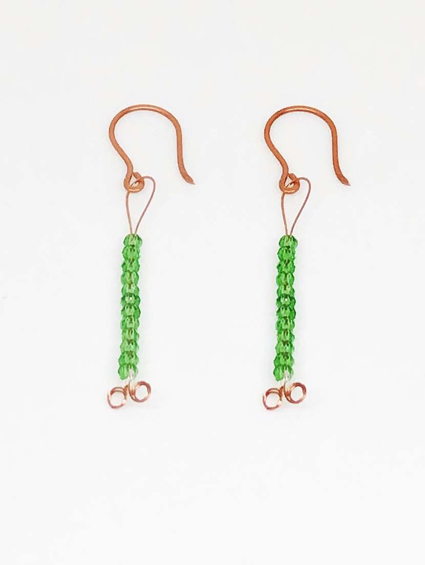 green stone drop earring - 18010967 -  Zoom Image - 0