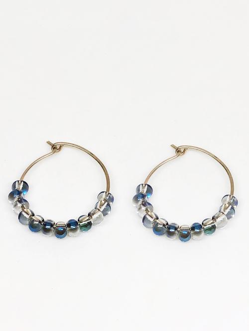 blue beads balli earring - 18010969 - Standard Image - 0