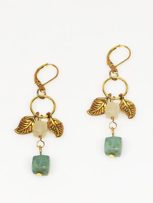 aquamarine and charms drop earrings - 18010972 - Standard Image - 0