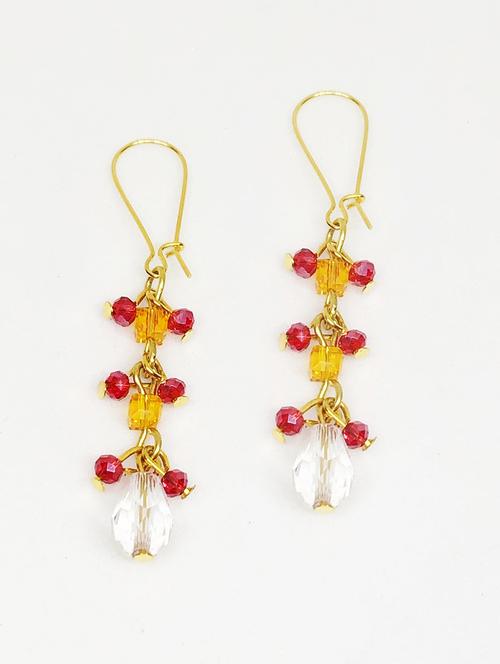 yellow crystal drop earring - 18010973 - Standard Image - 0