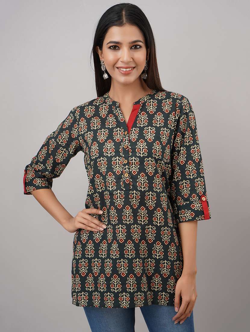mandarin neck printed  tunic