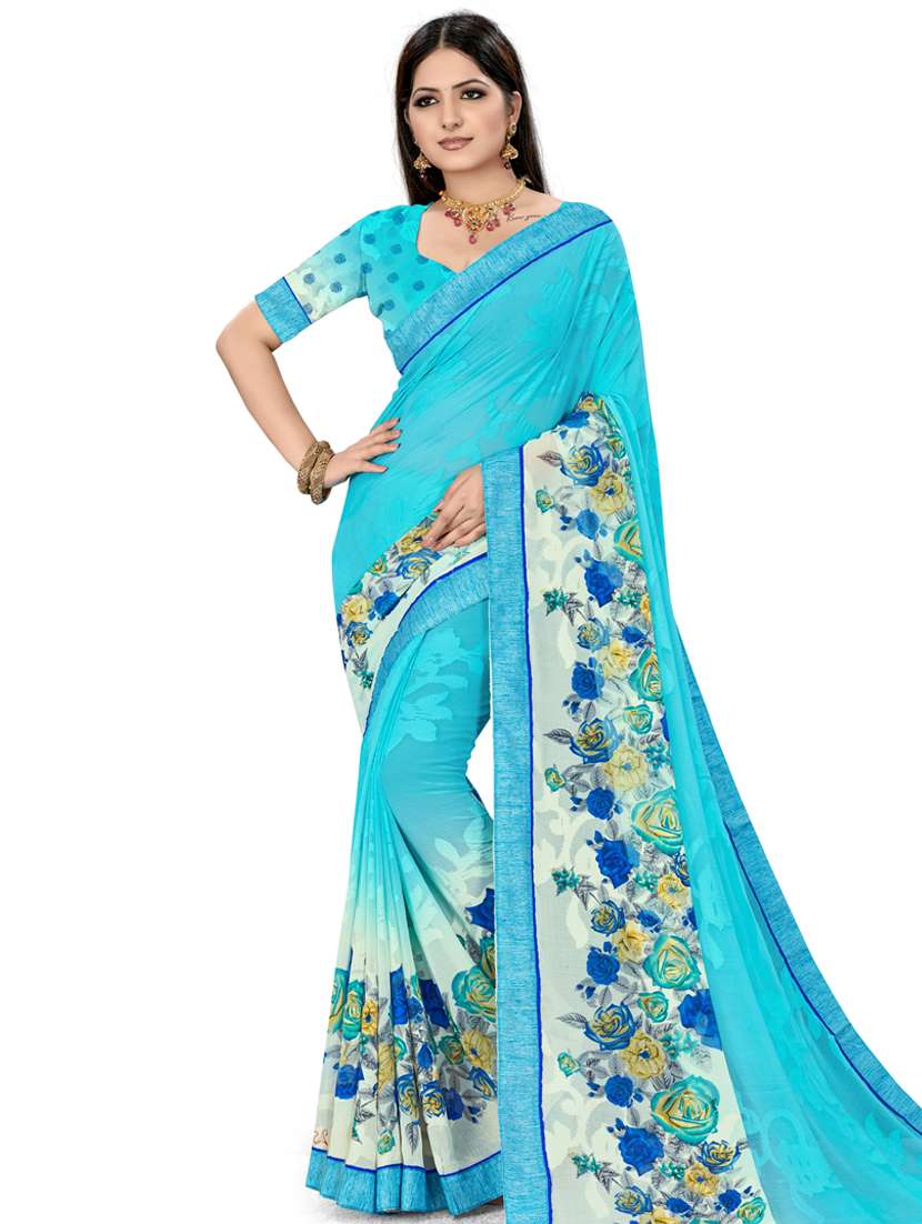 floral printed saree  with blouse