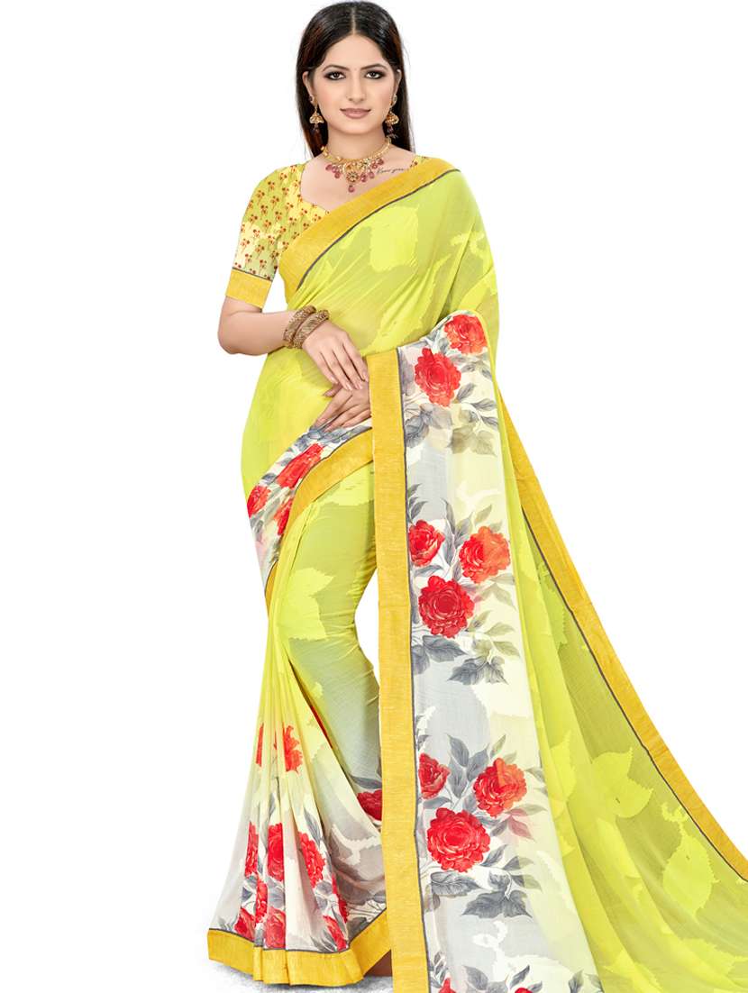 floral printed saree  with blouse