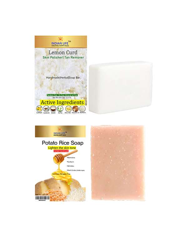lemon curd bightening soap & potato rice handmade soap bar| natural tan remover