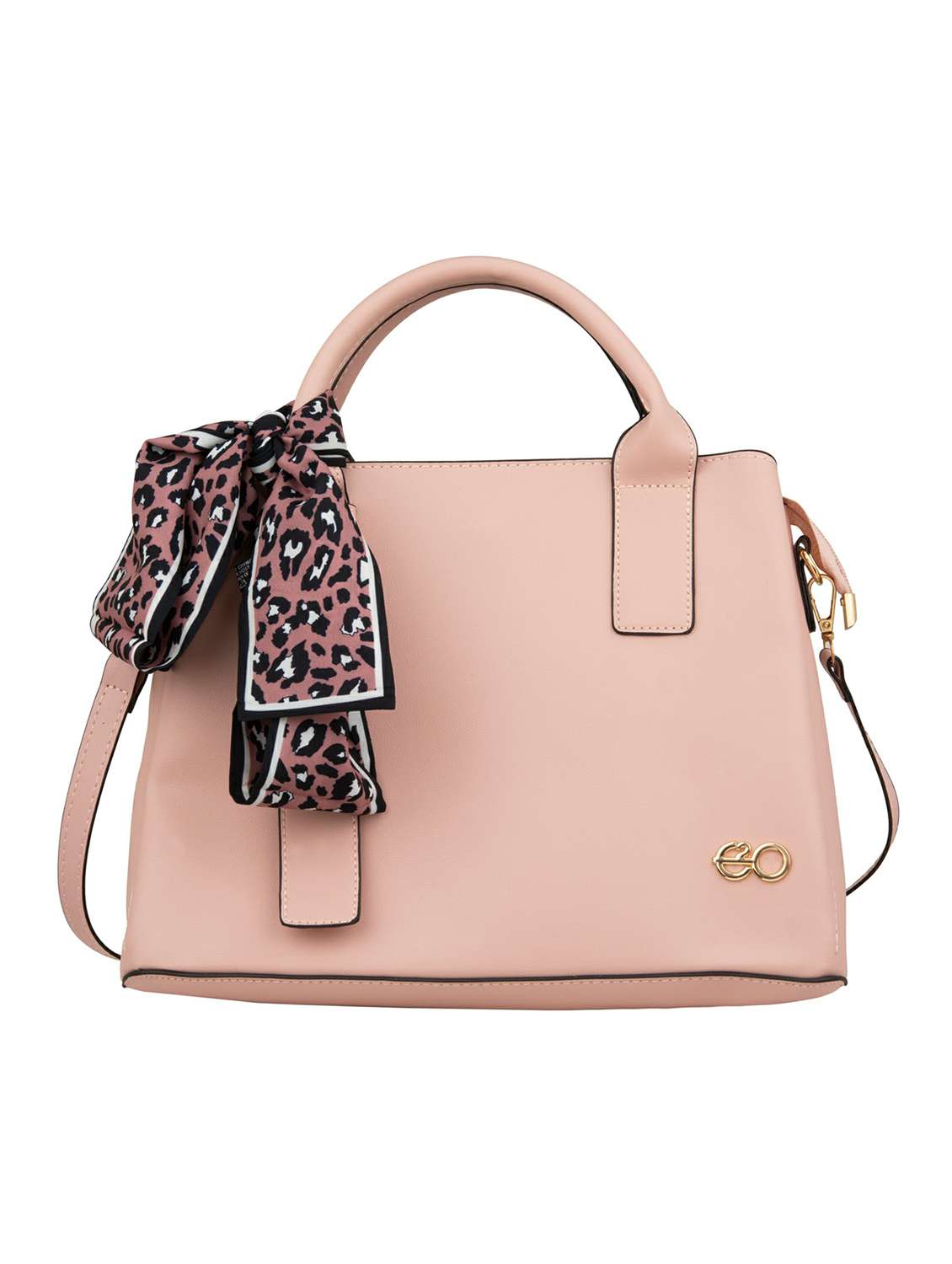 pink leatherette (pu) fashion satchel