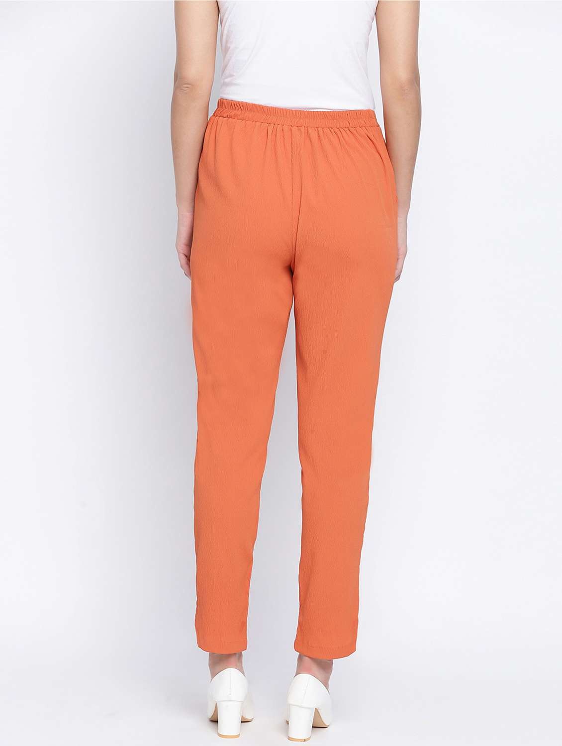 solid orange pleated trouser - 18013220 -  Standard Image - 2