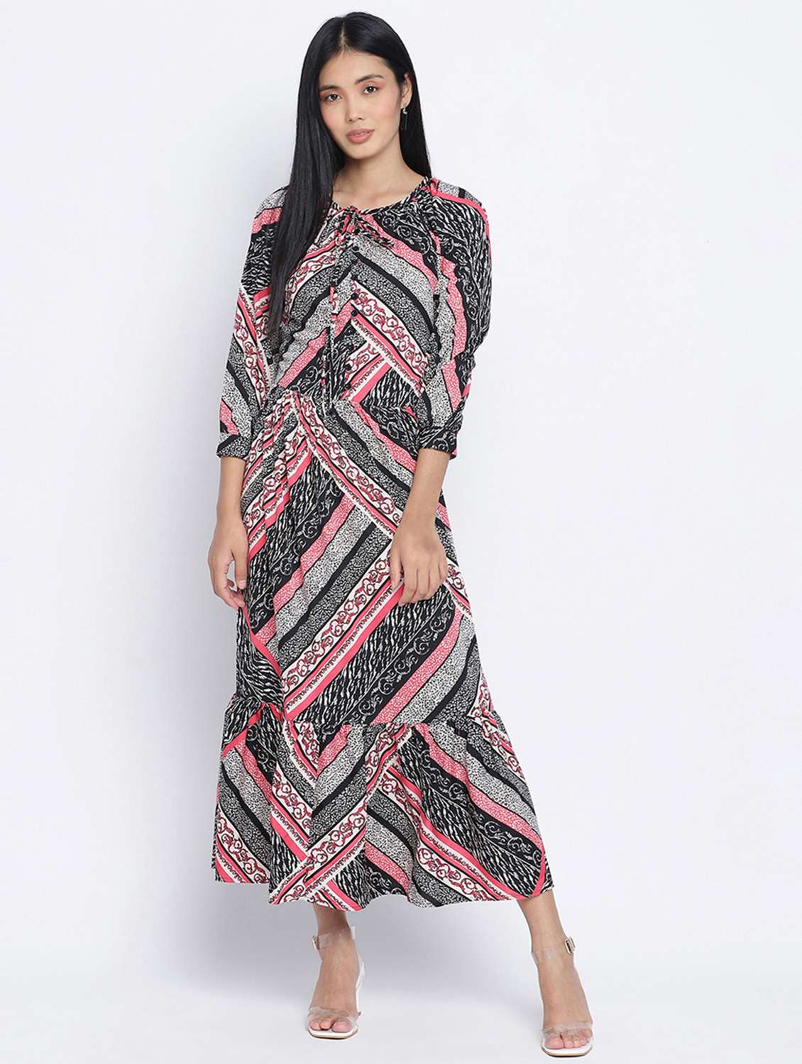 women's tiered dress printed dress