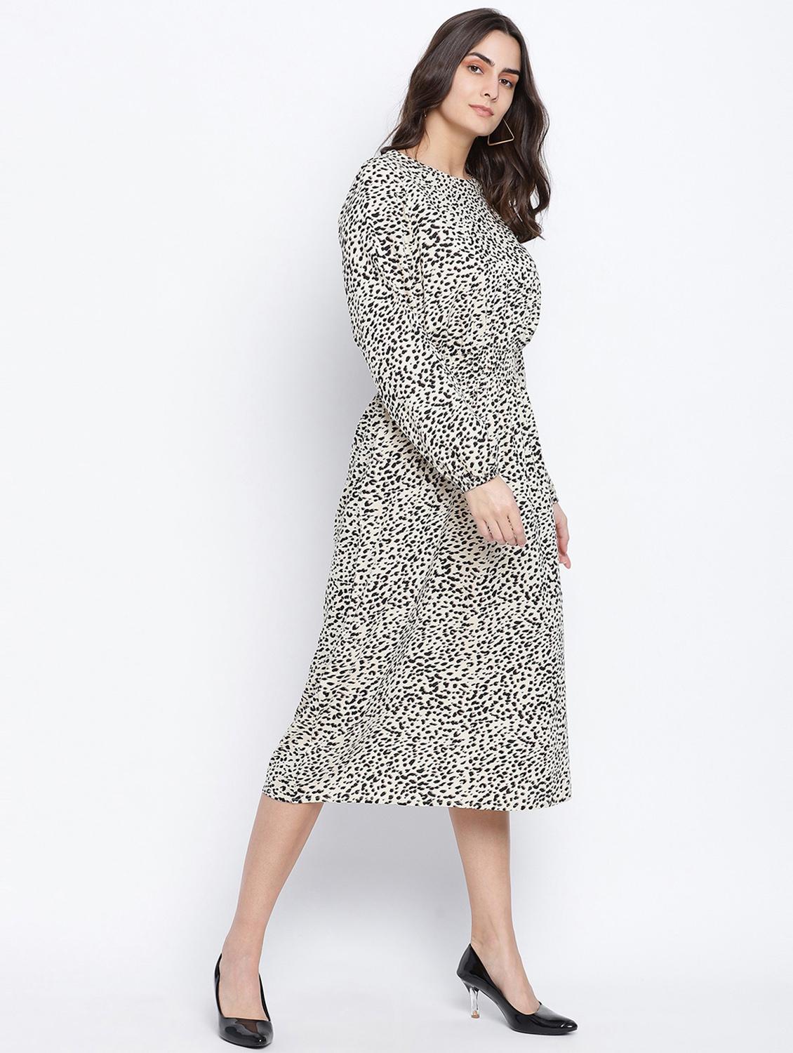 round neck animal print maxi dress - 18013289 - Standard Image - 2