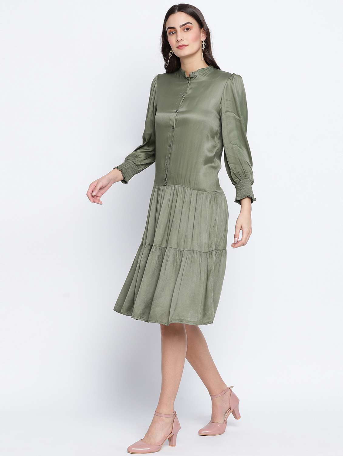 women's fit & flare solid dress - 18013302 - Standard Image - 2