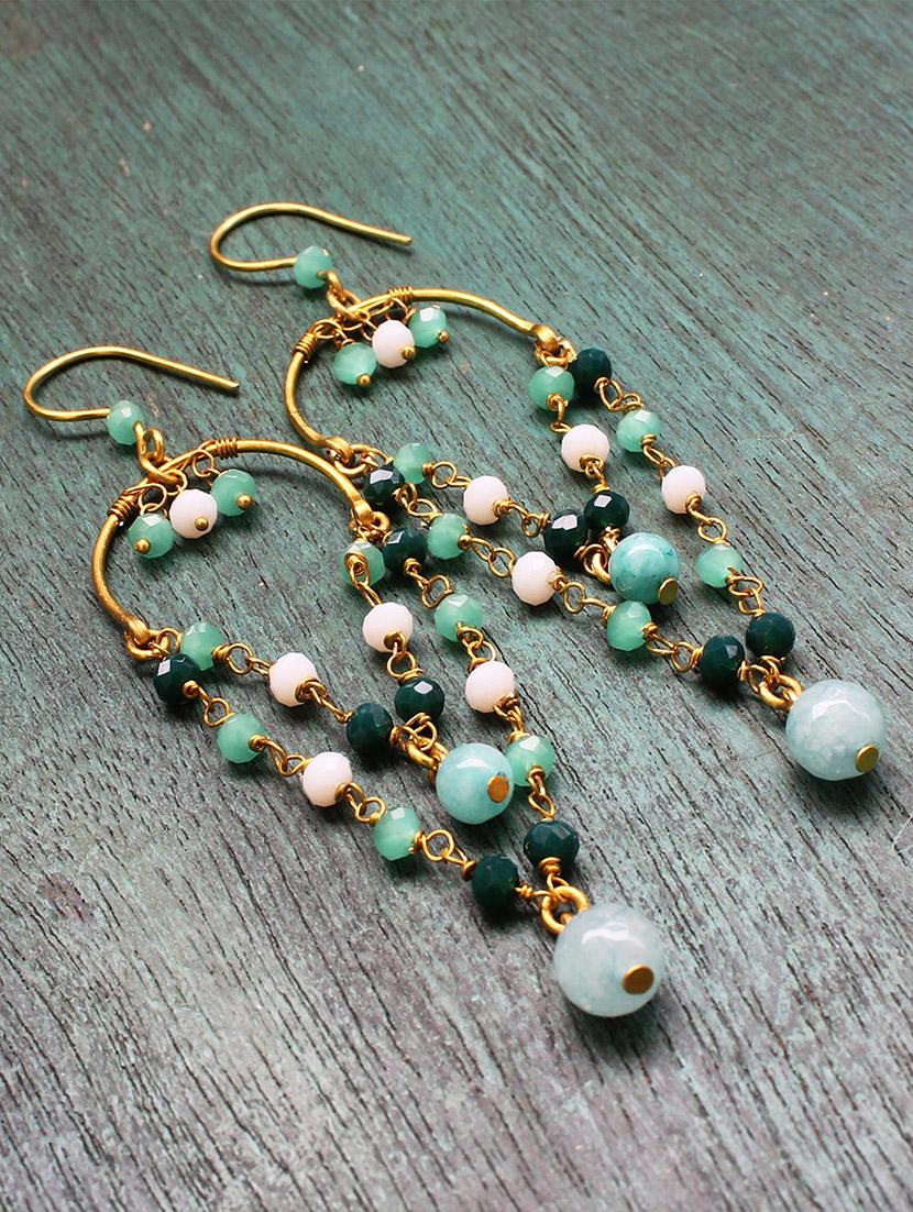 multi colored crystal drop earring