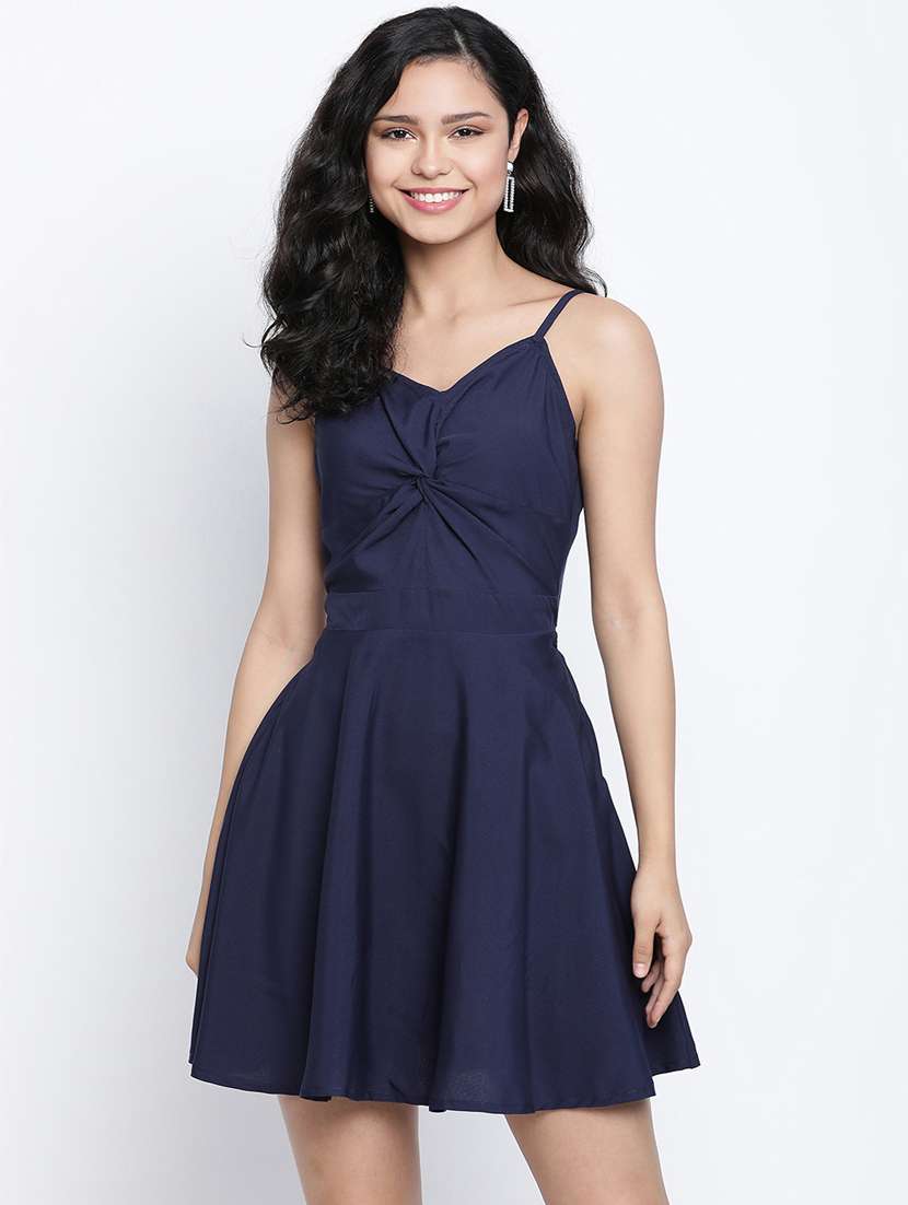 women's fit & flare solid dress